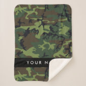Green Camouflage Muster, Ihr Name, Personalisieren Sherpadecke (Vorderseite)