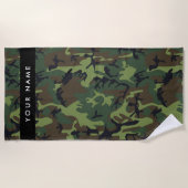Green Camouflage Muster, Ihr Name, Personalisieren Strandtuch (Vorderseite)