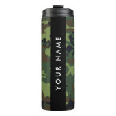 Green Camouflage Muster, Ihr Name, Personalisieren Thermosbecher (Vorderseite)