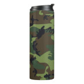 Green Camouflage Muster, Ihr Name, Personalisieren Thermosbecher (Nach links gedreht)