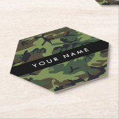 Green Camouflage Muster, Ihr Name, Personalisieren Untersetzer (angewinkelt)