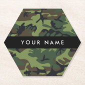 Green Camouflage Muster, Ihr Name, Personalisieren Untersetzer (Vorderseite)