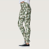 Green Camouflage Muster in Erdtönen Leggings (Links)