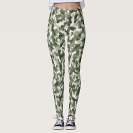 Green Camouflage Muster in Erdtönen Leggings