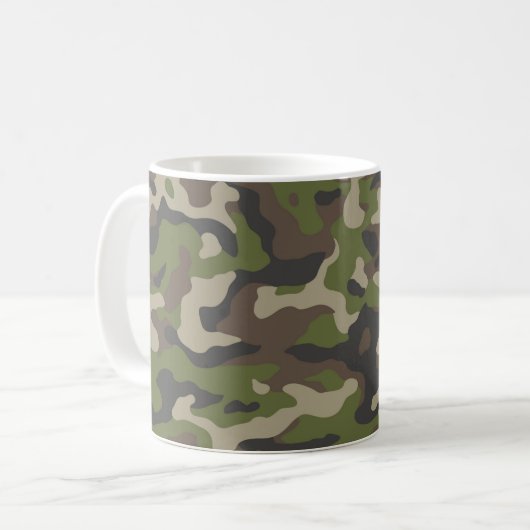Green Camouflage Muster Kaffeetasse (Vorderseite Links)