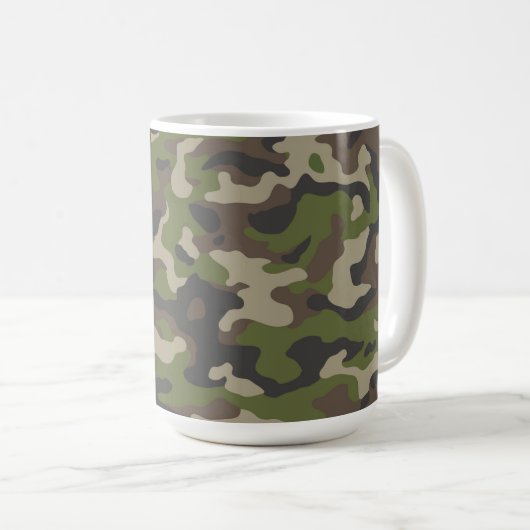 Green Camouflage Muster Kaffeetasse (VorderseiteRechts)