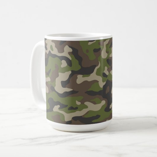 Green Camouflage Muster Kaffeetasse (Vorderseite Links)