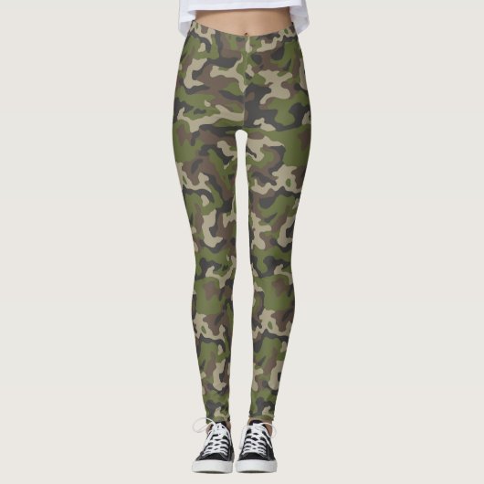 Green Camouflage Muster Leggings (Vorderseite)