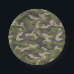 Green Camouflage Muster Pappteller<br><div class="desc">Karo dieses Design mit einem grünen Tarnmuster heraus.</div>