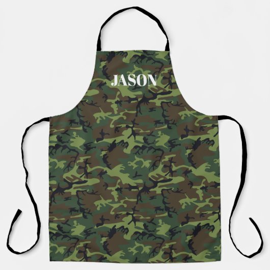 Green Camouflage Muster Personalisiert Schürze (Vorderseite)