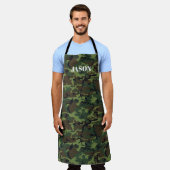Green Camouflage Muster Personalisiert Schürze (Getragen)