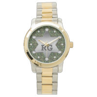 Green Camouflage Muster Sheriff Abzeichen Monogram