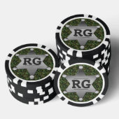 Green Camouflage Muster Sheriff Abzeichen Monogram Pokerchips (Stapel)