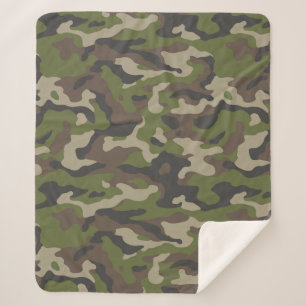 Green Camouflage Muster Sherpadecke