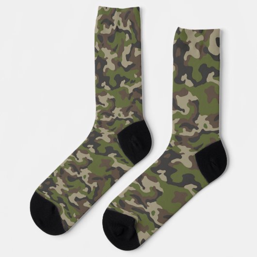 Green Camouflage Muster Socken (Linkes Detail)