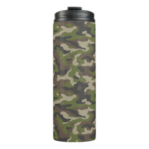 Green Camouflage Muster Thermosbecher