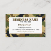 Green Camouflage Muster Visitenkarte (Rückseite)