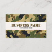 Green Camouflage Muster Visitenkarte (Vorderseite)