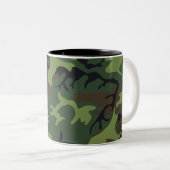 Green Camouflage Muster Zweifarbige Tasse (VorderseiteRechts)
