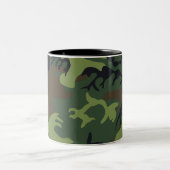 Green Camouflage Muster Zweifarbige Tasse (Mittel)