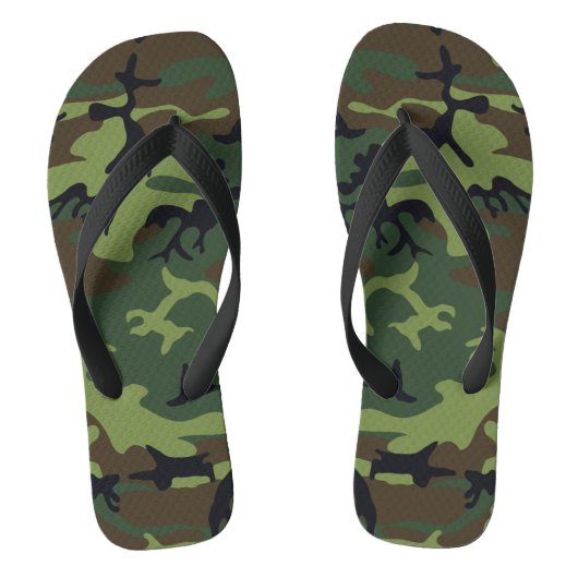Green Camouflage Pattern, militärisches Muster, Ar Badesandalen (Fußbett)
