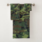 Green Camouflage Pattern, militärisches Muster, Ar Badhandtuch Set (Insitu)