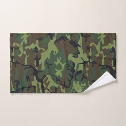 Green Camouflage Pattern, militärisches Muster, Ar Badhandtuch Set (Handtuch)