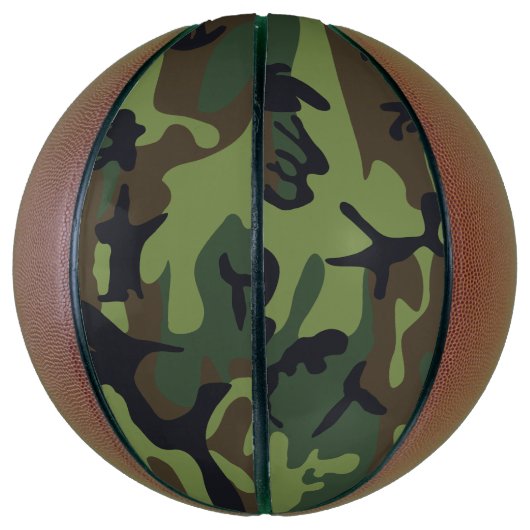 Green Camouflage Pattern, militärisches Muster, Ar Basketball (Vertikal)