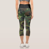 Green Camouflage Pattern, militärisches Muster, Ar Capri Leggings (Rückseite)