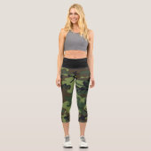 Green Camouflage Pattern, militärisches Muster, Ar Capri Leggings (Vorderseite)