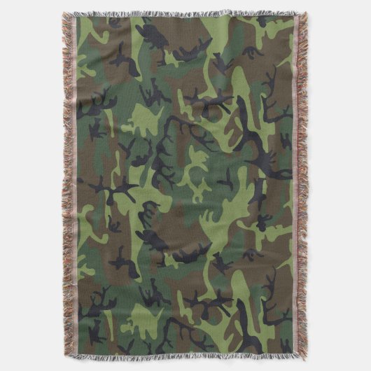 Green Camouflage Pattern, militärisches Muster, Ar Decke (Vorderseite Vertikal)