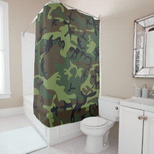 Green Camouflage Pattern, militärisches Muster, Ar Duschvorhang