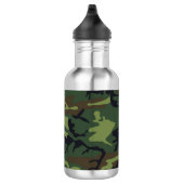 Green Camouflage Pattern, militärisches Muster, Ar Edelstahlflasche (Rechts)