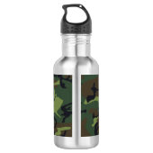 Green Camouflage Pattern, militärisches Muster, Ar Edelstahlflasche (Rückseite)