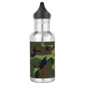 Green Camouflage Pattern, militärisches Muster, Ar Edelstahlflasche (Links)