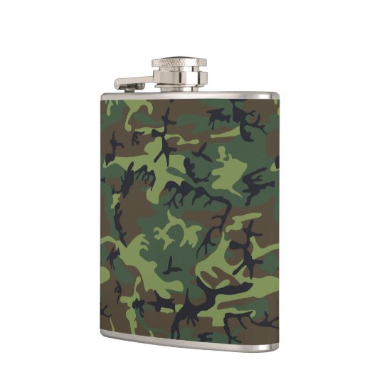 Green Camouflage Pattern, militärisches Muster, Ar Flachmann (Links)