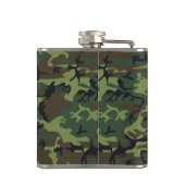 Green Camouflage Pattern, militärisches Muster, Ar Flachmann (Rückseite)