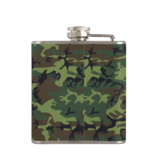 Green Camouflage Pattern, militärisches Muster, Ar Flachmann (Rückseite)