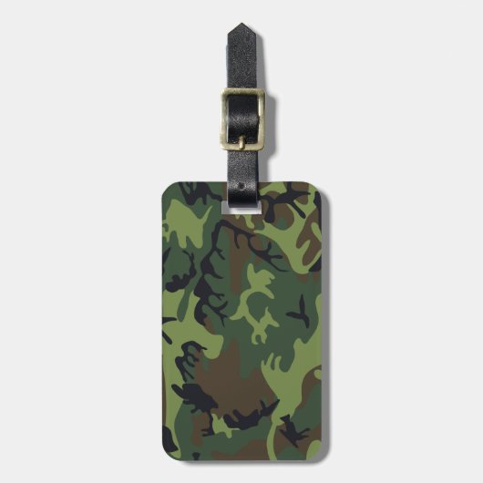 Green Camouflage Pattern, militärisches Muster, Ar Gepäckanhänger (Vorderseite vertikal)