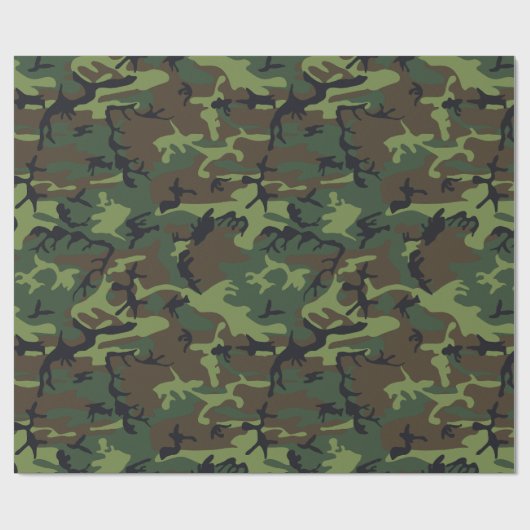 Green Camouflage Pattern, militärisches Muster, Ar Geschenkpapier (Flach)
