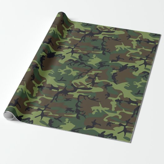 Green Camouflage Pattern, militärisches Muster, Ar Geschenkpapier (Ungerollt)