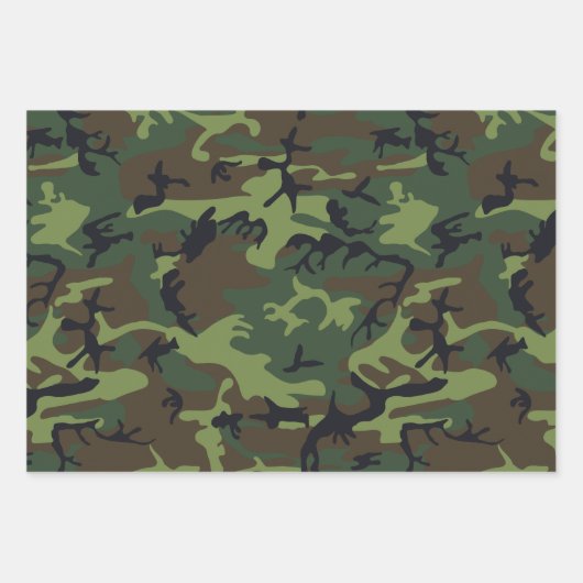 Green Camouflage Pattern, militärisches Muster, Ar Geschenkpapier Set (Vorderseite 3)