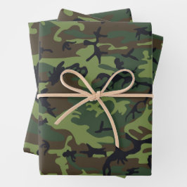 Green Camouflage Pattern, militärisches Muster, Ar Geschenkpapier Set