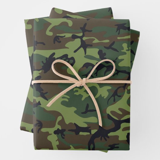 Green Camouflage Pattern, militärisches Muster, Ar Geschenkpapier Set (Beispiel)