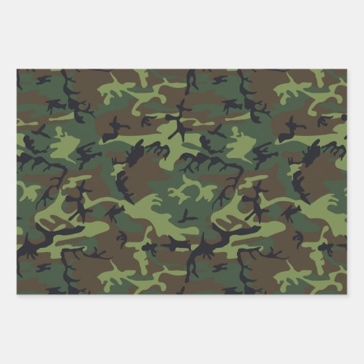 Green Camouflage Pattern, militärisches Muster, Ar Geschenkpapier Set (Vorderseite)