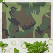 Green Camouflage Pattern, militärisches Muster, Ar Geschirrtuch (Gefaltet)