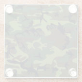 Green Camouflage Pattern, militärisches Muster, Ar Glasuntersetzer (Rückseite)
