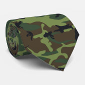 Green Camouflage Pattern, militärisches Muster, Ar Krawatte (Gerollt)