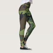 Green Camouflage Pattern, militärisches Muster, Ar Leggings (Rechts)