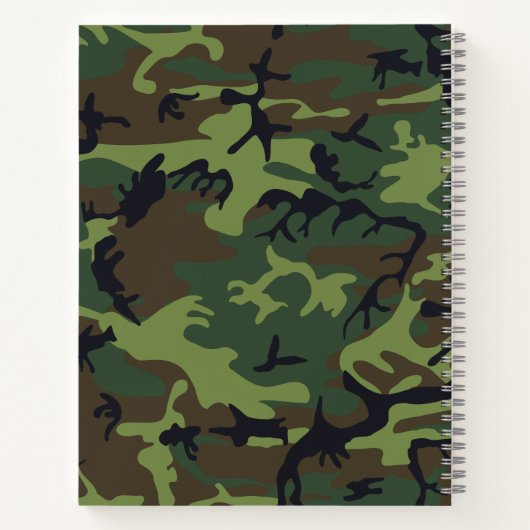 Green Camouflage Pattern, militärisches Muster, Ar Notizblock (Rückseite)